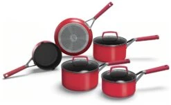 Ninja Zerostick Aluminium 5 Piece Non Stick Pan Set - Red