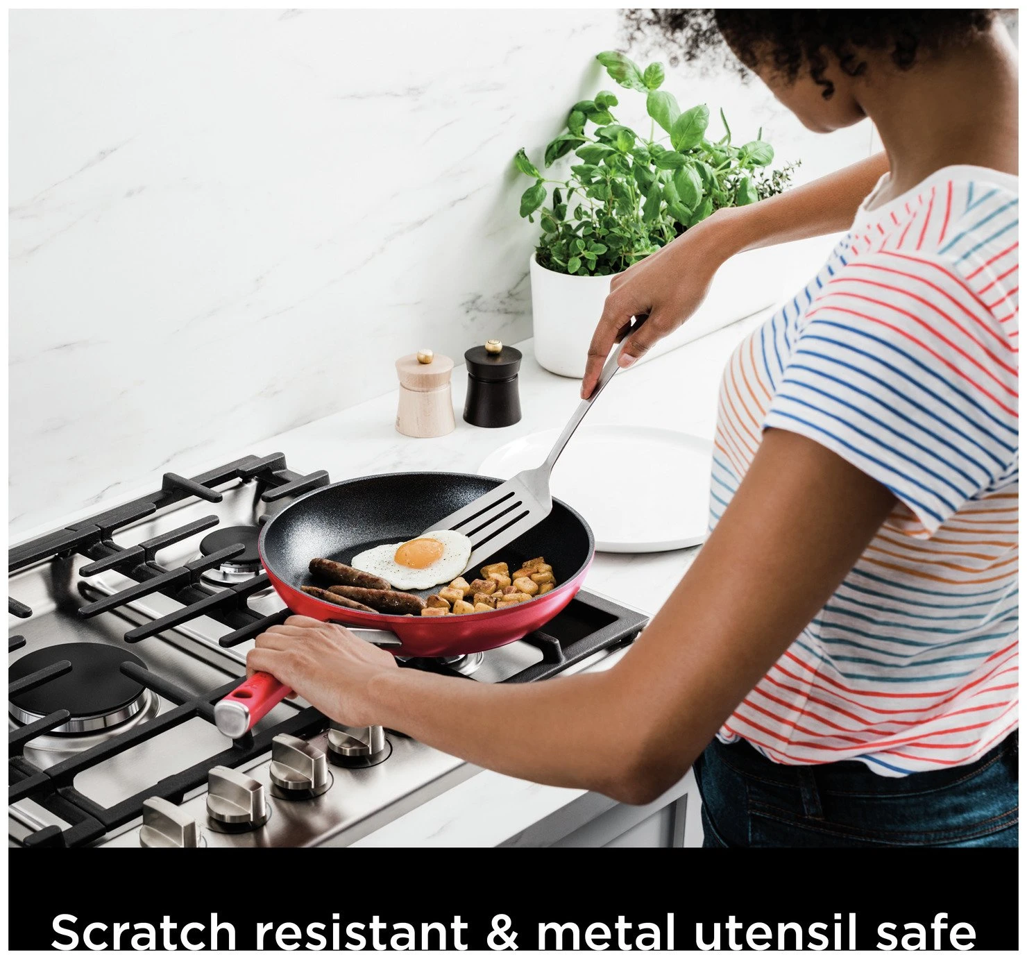 Ninja Zerostick Aluminium 5 Piece Non Stick Pan Set - Red 3 Ninja Zerostick Aluminium 5 Piece Non Stick Pan Set - Red - Image 3