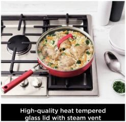 Ninja Zerostick Aluminium 5 Piece Non Stick Pan Set - Red 14 Ninja Zerostick Aluminium 5 Piece Non Stick Pan Set - Red -Habitat 1120185 R Z006A