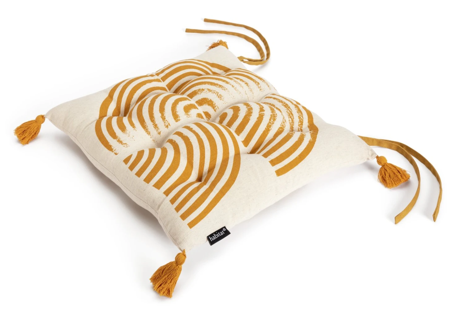 Habitat Block Print Pack Of 2 Seat Cushion - Orange 1 Habitat Block Print Pack Of 2 Seat Cushion - Orange