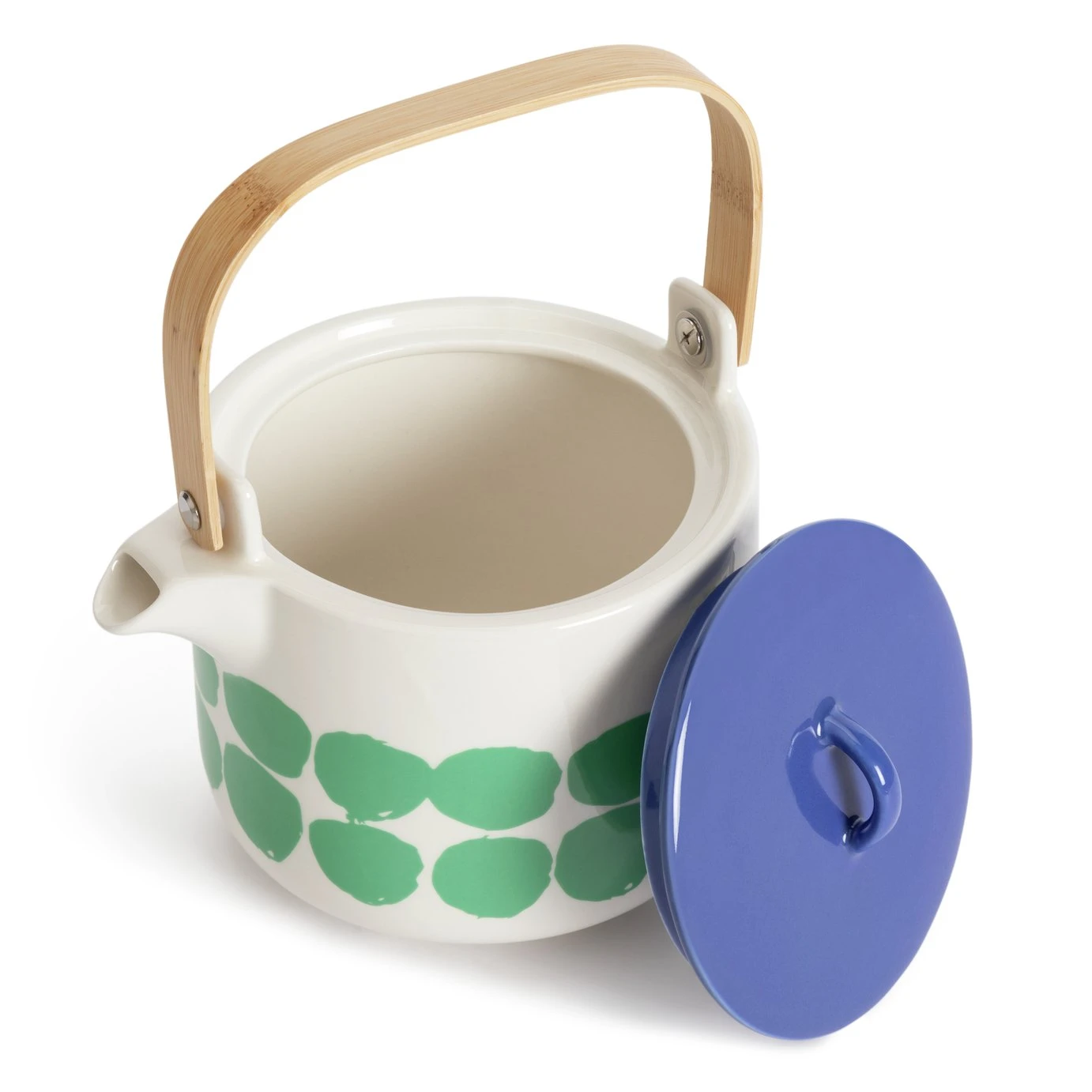 Habitat Abstract Stoneware Teapot - Green And Blue 2 Habitat Abstract Stoneware Teapot - Green And Blue - Image 2