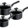 Tefal Total 3 Piece Non Stick Pan Set - Black