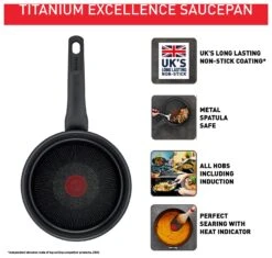 Tefal Titanium Excellence 20cm Aluminium Saucepan -Habitat 1303823 R Z003A
