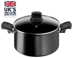 Tefal Titanium Excellence 24cm Aluminium Stock Pot - Black