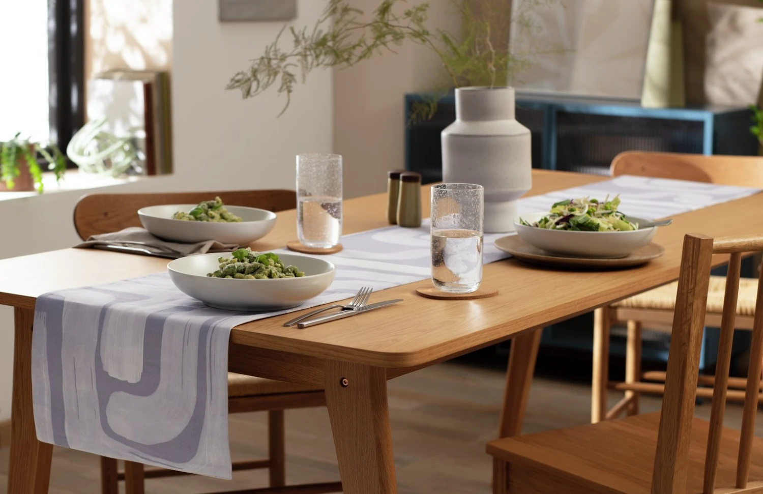 Habitat Brushstroke Table Runner - Multicoloured 2 Habitat Brushstroke Table Runner - Multicoloured - Image 2