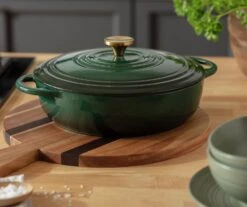 Habitat 4 Litre Cast Iron Casserole Dish - Green -Habitat 2003342 R Z002C