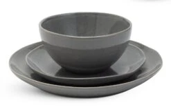 Habitat 12 Piece Stoneware Dinner Set - Grey -Habitat 2201838 R Z002A