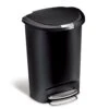 Simplehuman 50L Plastic Semi Round Pedal Bin - Black