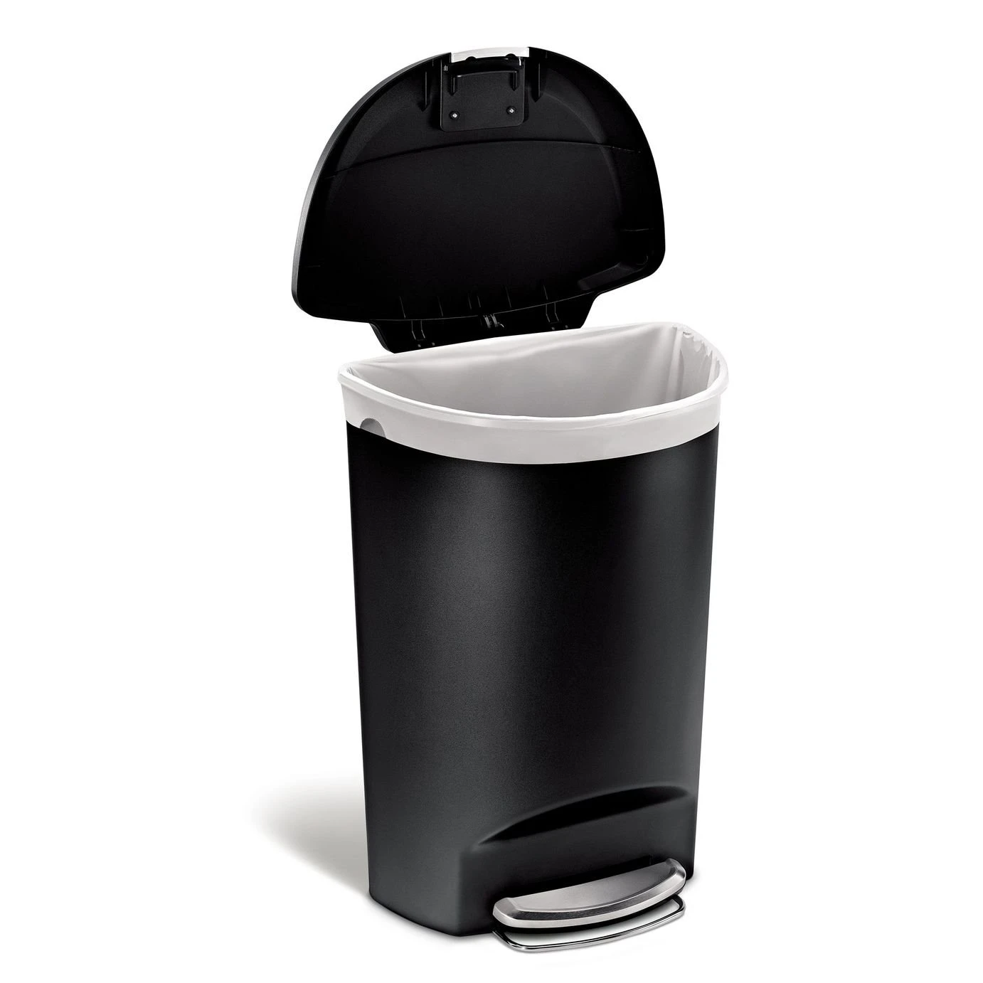 Simplehuman 50L Plastic Semi Round Pedal Bin - Black 3 Simplehuman 50L Plastic Semi Round Pedal Bin - Black - Image 3