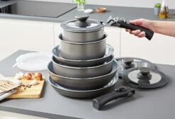Tower Freedom 13 Piece Aluminium Pan Set - Grey 17 Tower Freedom 13 Piece Aluminium Pan Set - Grey -Habitat 4015864 R Z008A