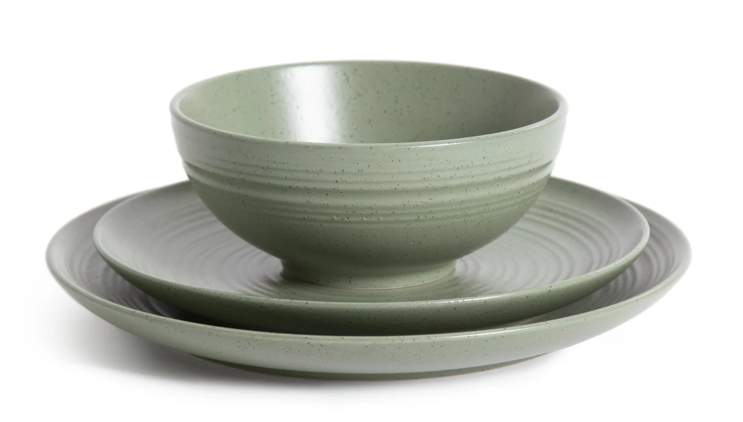 Habitat Textured Ripple 12 Piece Stoneware Dinner Set - Sage 4 Habitat Textured Ripple 12 Piece Stoneware Dinner Set - Sage - Image 4
