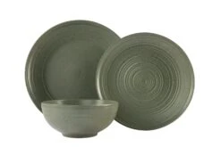 Habitat Textured Ripple 12 Piece Stoneware Dinner Set - Sage 15 Habitat Textured Ripple 12 Piece Stoneware Dinner Set - Sage -Habitat 4353492 R Z007A