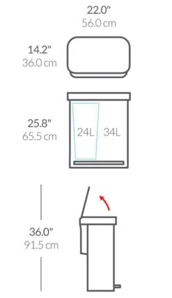 Simplehuman 58 Litre Recycler Bin - Stainless Steel -Habitat 5713024 R Z020A