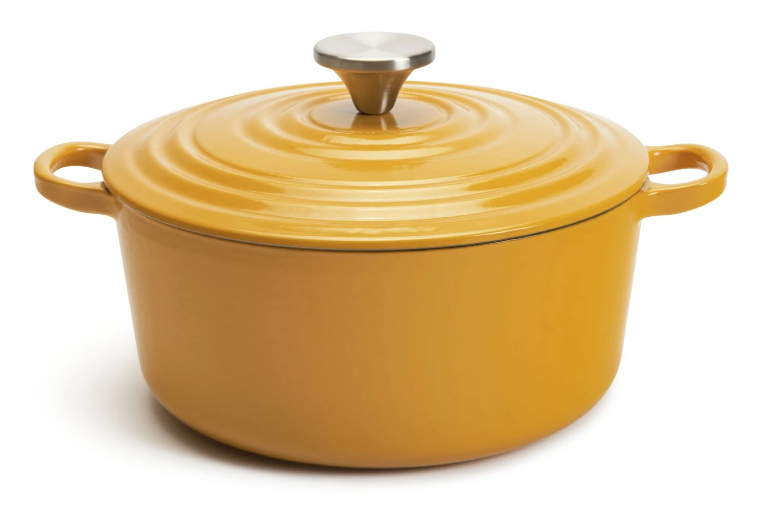 Habitat Global 5.3 Litre Cast Iron Casserole Dish - Yellow