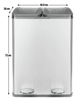 Habitat 55 Litre 2 Compartment Recycling Bin - Steel -Habitat 7007068 R Z020A