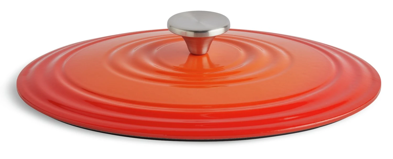 Habitat 4.7 Litre Cast Iron Oval Casserole Dish - Orange 4 Habitat 4.7 Litre Cast Iron Oval Casserole Dish - Orange - Image 4