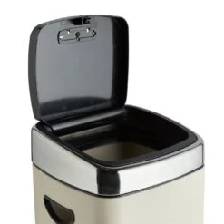 Habitat 30 Litre Square Touch Top Bin - Cream -Habitat 9212679 R Z003A