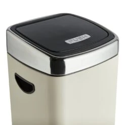 Habitat 30 Litre Square Touch Top Bin - Cream -Habitat 9212679 R Z004A