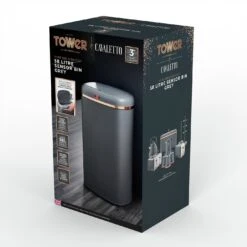 Tower 58 Liter Cavaletto Sensor Bin - Grey 17 Tower 58 Liter Cavaletto Sensor Bin - Grey -Habitat 9308899 R Z004A
