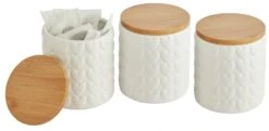 Habitat Set Of 3 Food Storage Heart Canisters -Habitat 9310519 R Z004A