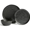 Habitat Preto 12 Piece Stoneware Dinner Set - Black