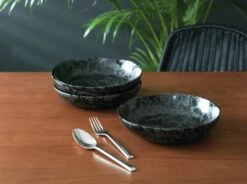 Habitat Preto 4 Piece Stoneware Pasta Bowls - Black 9 Habitat Preto 4 Piece Stoneware Pasta Bowls - Black -Habitat 9310791 R Z002C