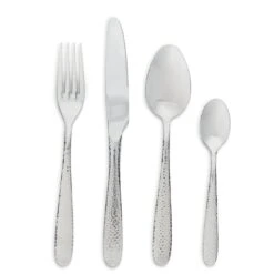 Habitat Hammered 16 Piece Stainless Steel Cutlery Set