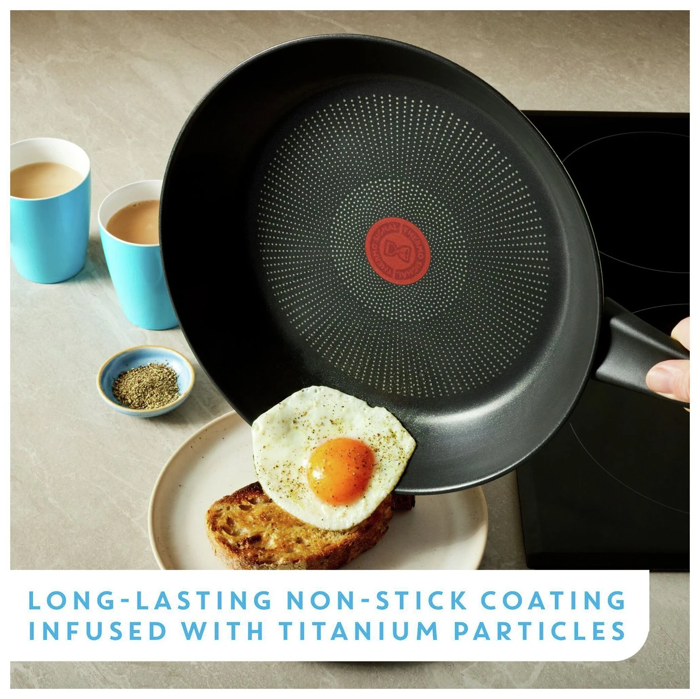 Tefal Jamie Oliver 24cm Non Stick Stainless Steel Frying Pan 4 Tefal Jamie Oliver 24cm Non Stick Stainless Steel Frying Pan - Image 4