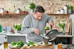 Tefal Jamie Oliver 28cm Non Stick Stainless Steel Wok -Habitat 9341234 R Z007A