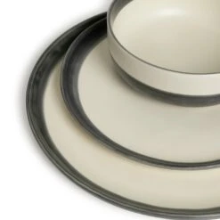 Habitat Stripe 12 Piece Stoneware Dinner Set - Multicoloured -Habitat 9360992 R Z005A