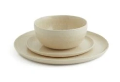 Habitat Evora 12 Piece Stoneware Dinner Set - Natural -Habitat 9424261 R Z002A