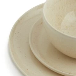 Habitat Evora 12 Piece Stoneware Dinner Set - Natural -Habitat 9424261 R Z005A