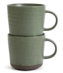 Habitat Textured Ripple Set Of 4 Mugs - Sage -Habitat 9527261 R Z002A