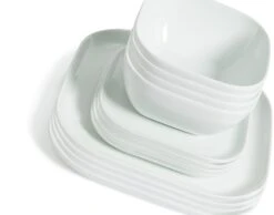 Habitat Riko Square 12 Piece Dinner Set - White -Habitat 9550874 R Z005A