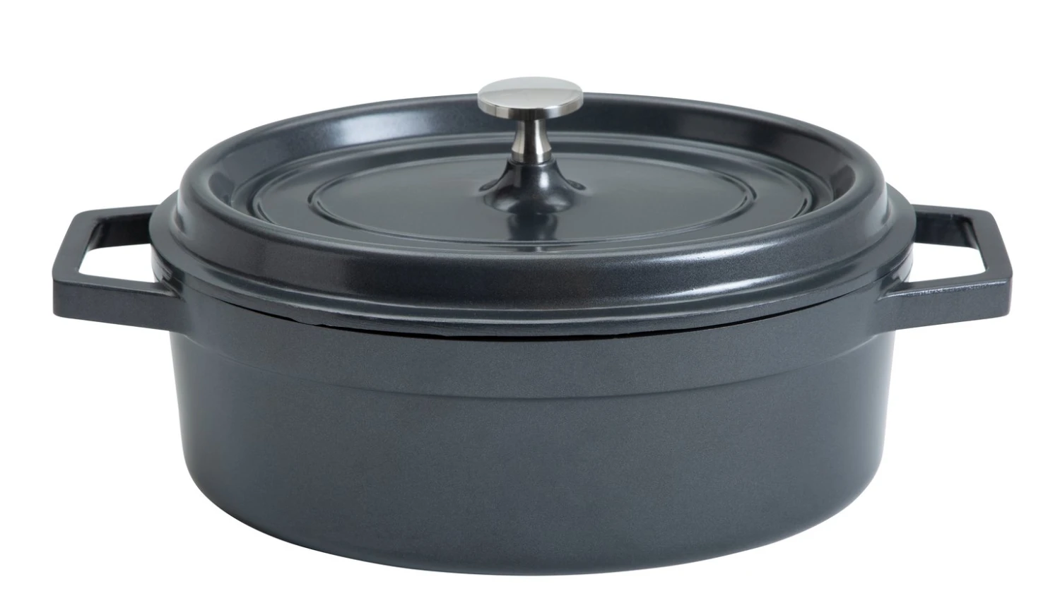 Habitat 4.2LT Cast Aluminium Casserole Dish - Black 1 Habitat 4.2LT Cast Aluminium Casserole Dish - Black