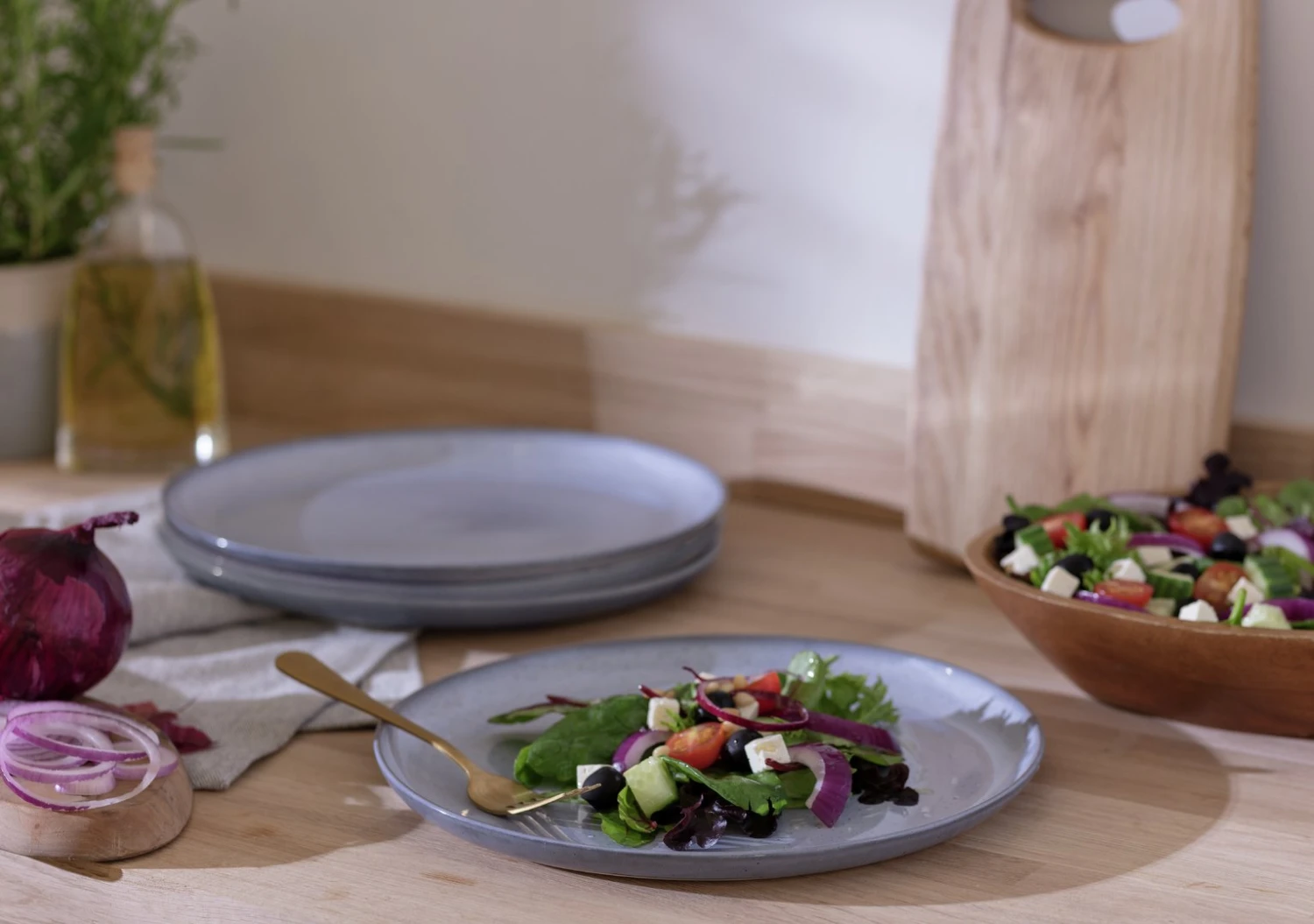 Habitat Evora 4 Piece Stoneware Dinner Plate - Blue 2 Habitat Evora 4 Piece Stoneware Dinner Plate - Blue - Image 2