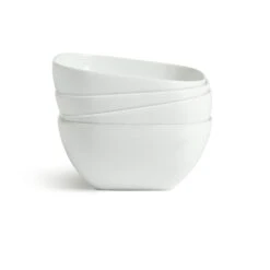 Habitat Riko Square 4 Piece Cereal Bowls - White -Habitat 9634790 R Z004A